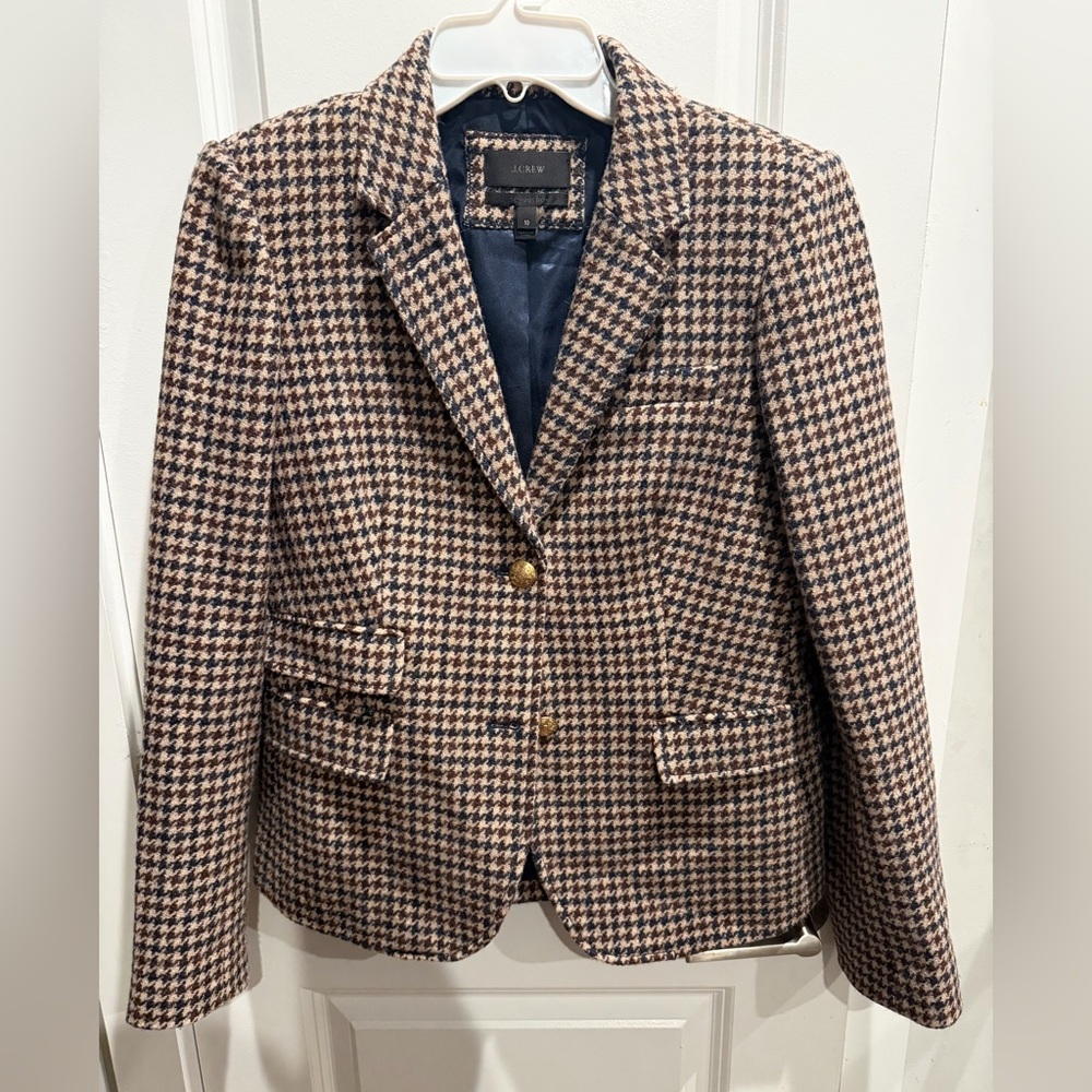 J.‎ Crew School Boy Houndstooth Blazer Size 10